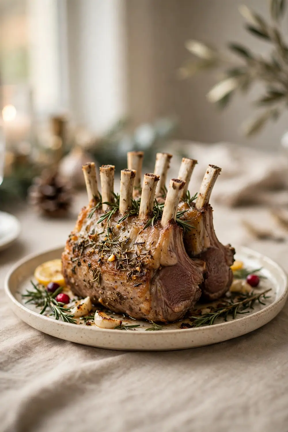 holiday feast centerpiece: crown roast lamb