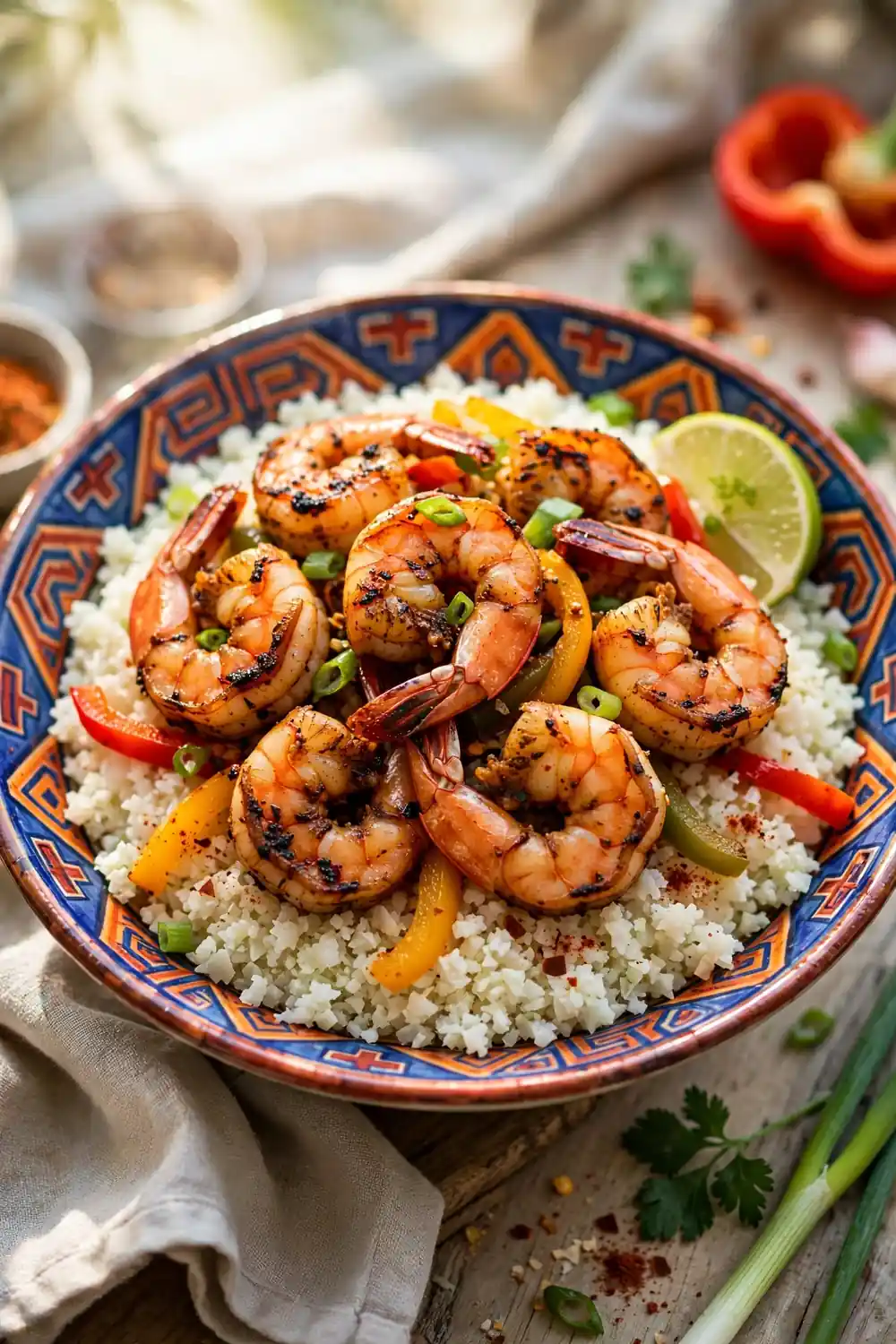 Cajun shrimp cauliflower rice, one of 20 satisfying low carb dinners