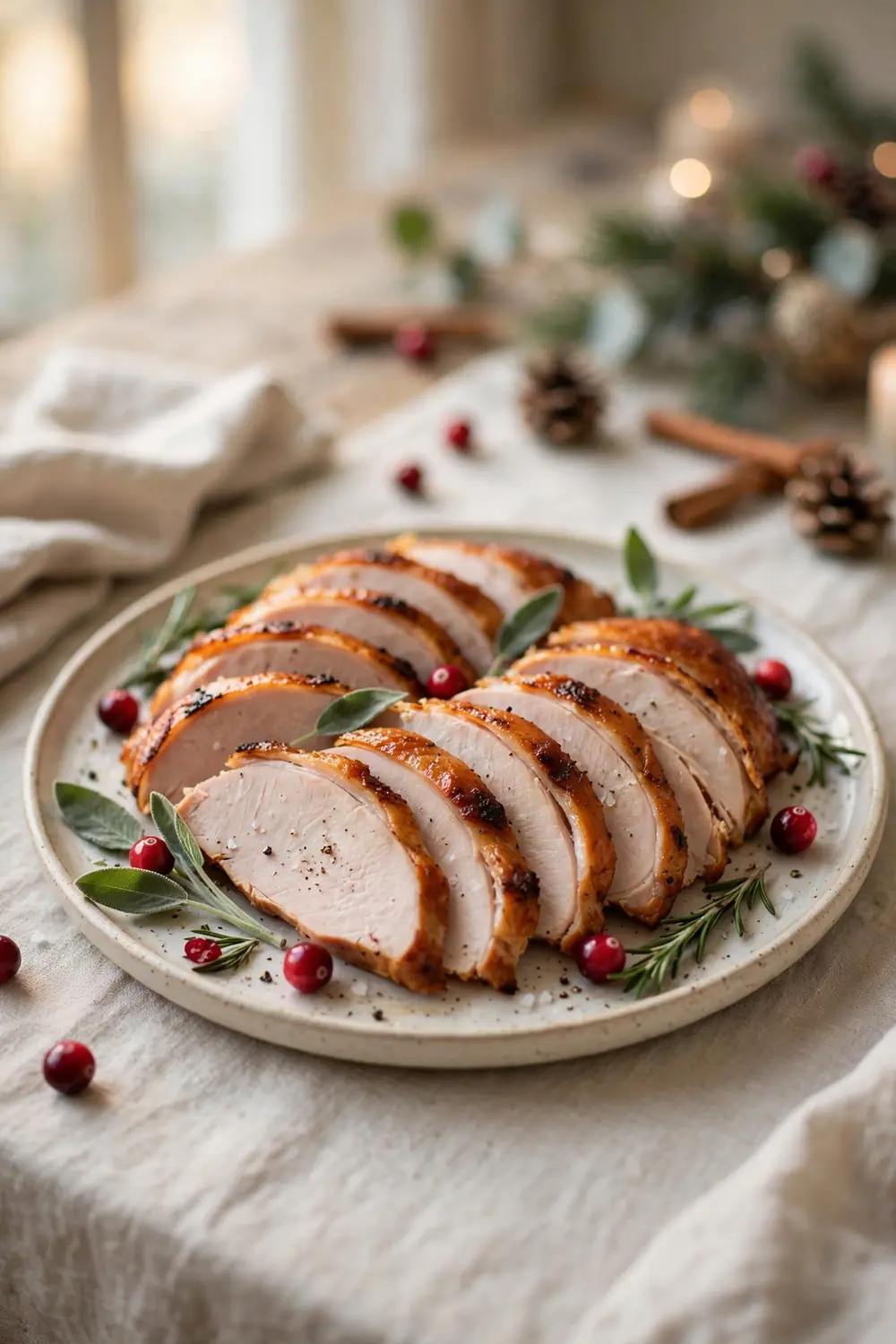 holiday feast centerpiece: smoked turkey breast