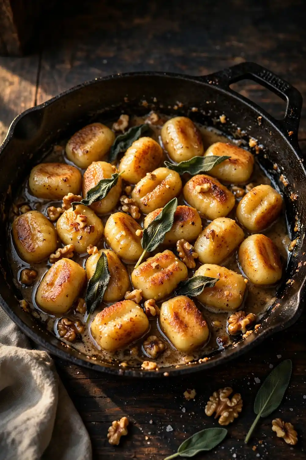 Brown butter gnocchi with crispy sage and toasted walnuts