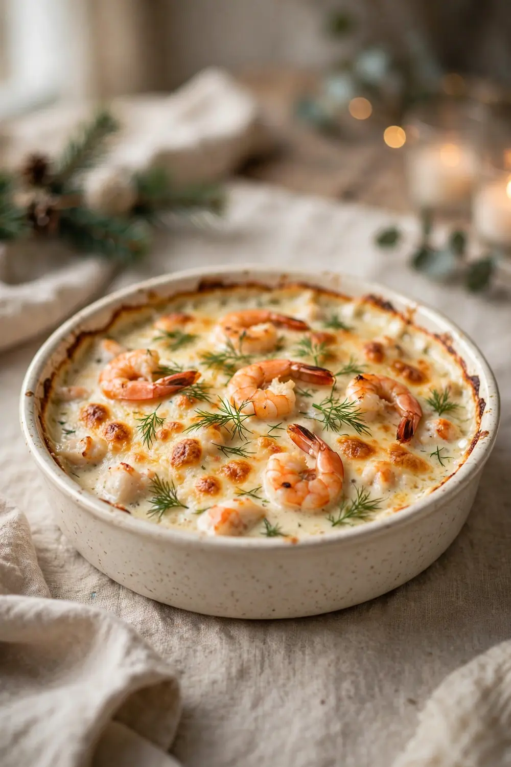 holiday feast centerpiece: creamy seafood gratin