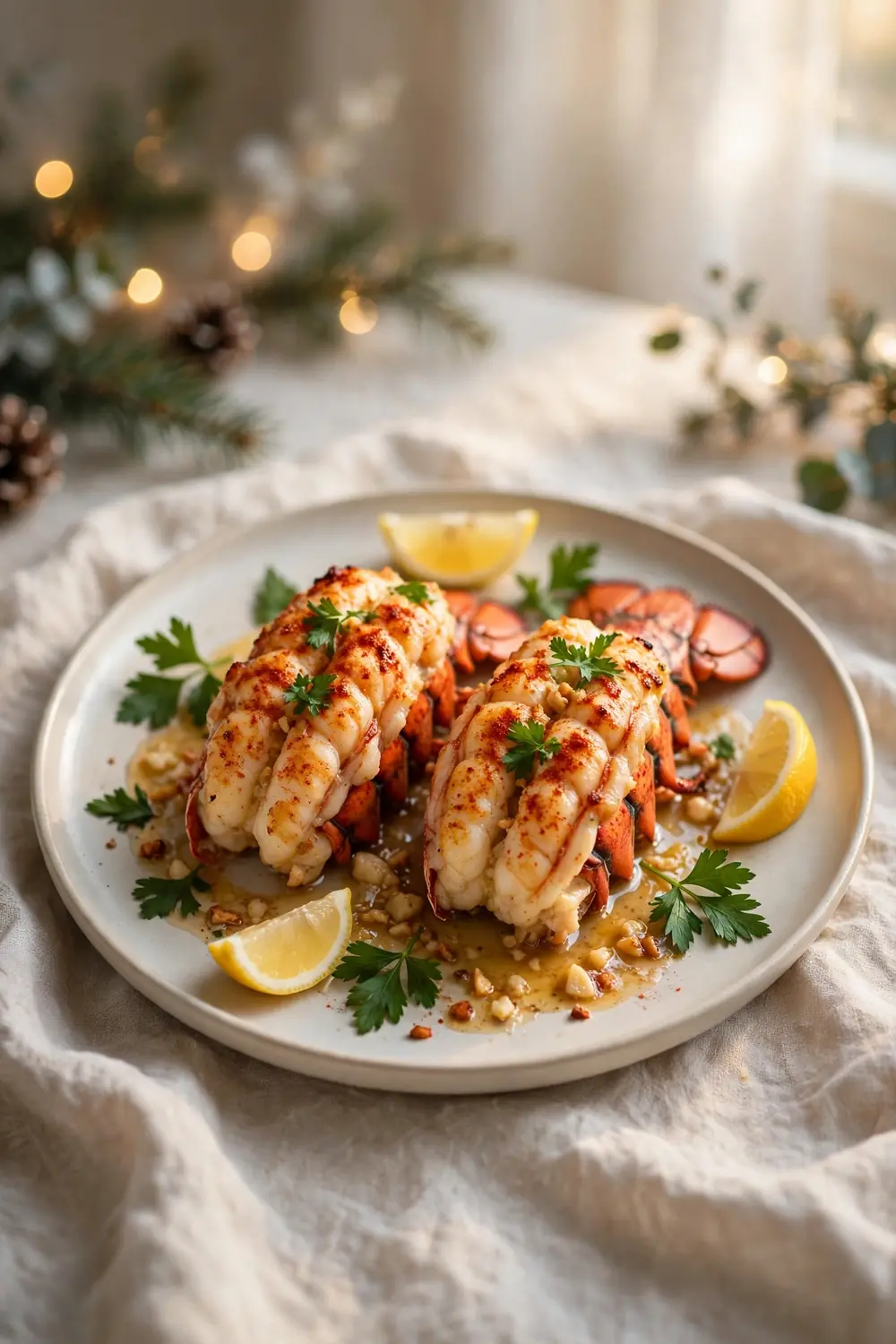 holiday feast centerpiece: baked lobster tails
