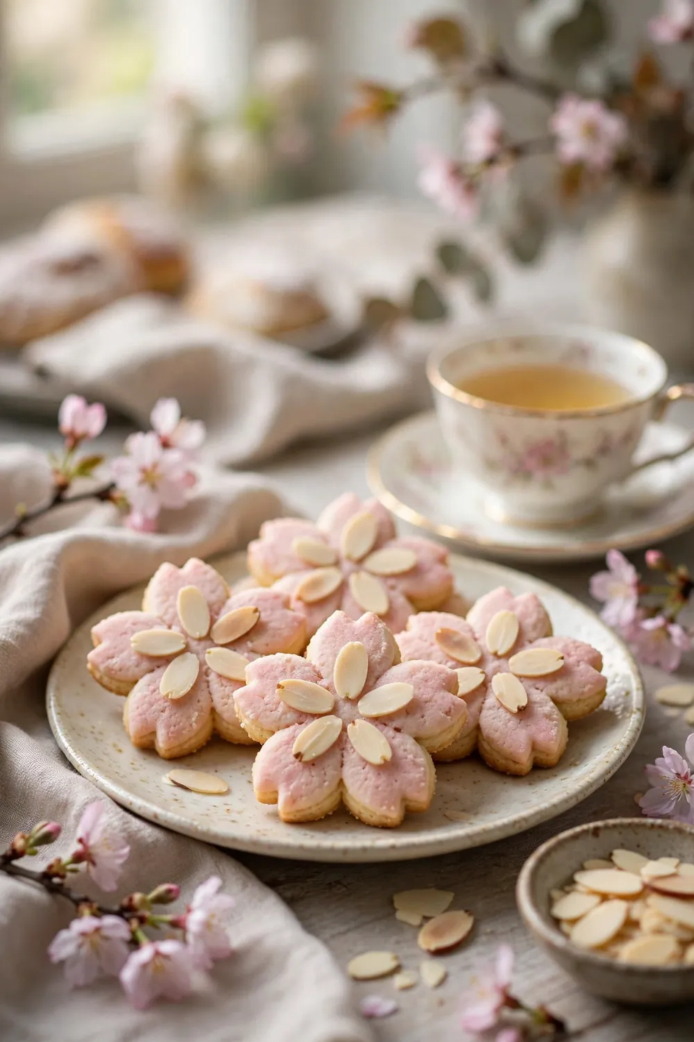 Cherry almond blossom cookies