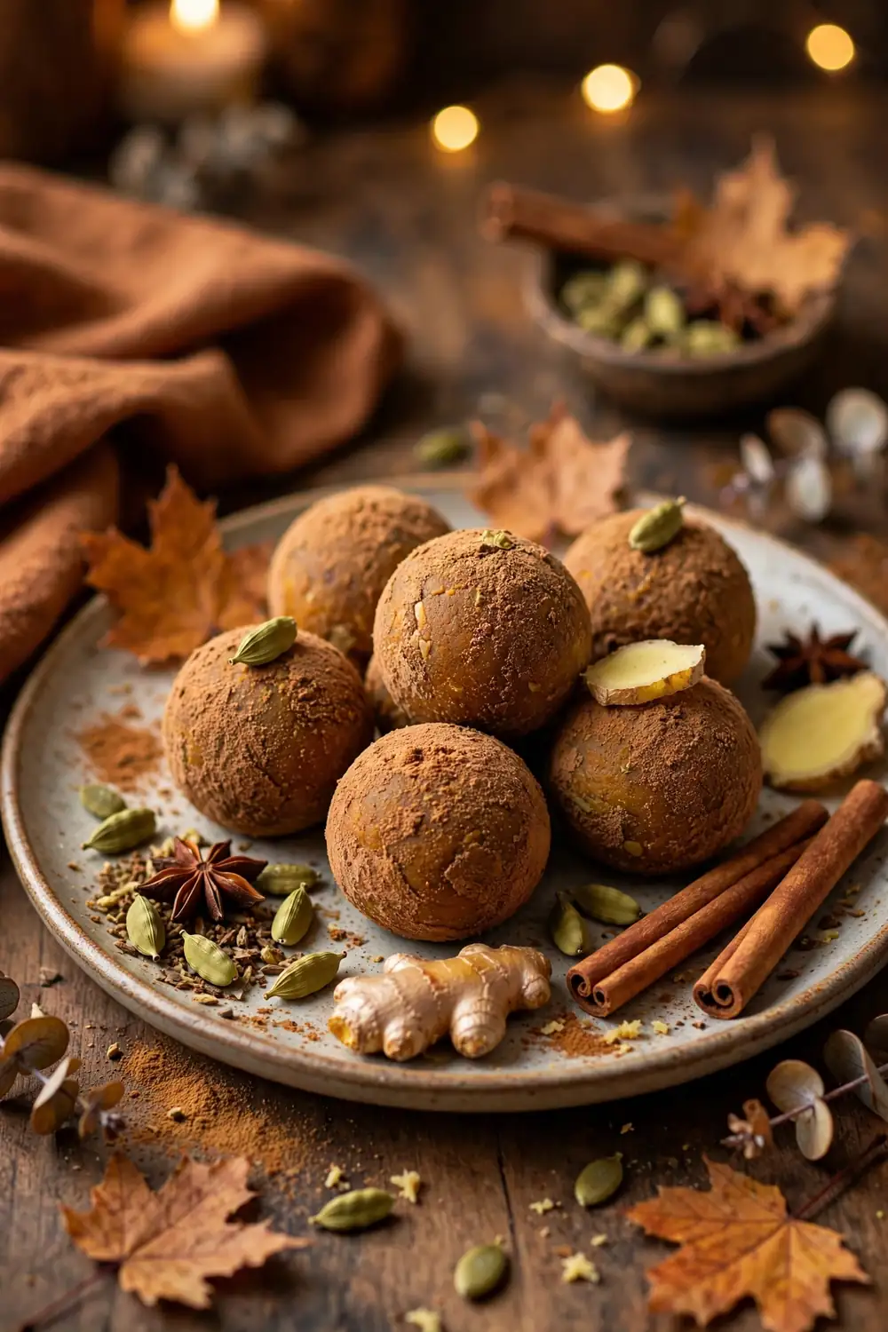 Spiced chai infusion pumpkin truffles