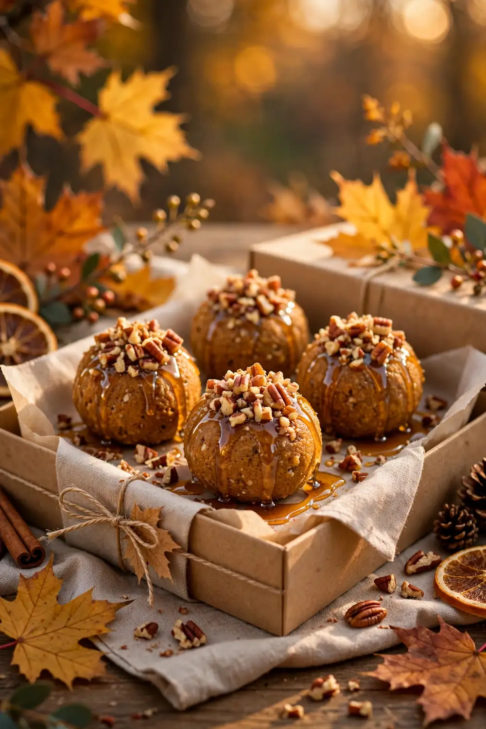 Maple pecan crunch pumpkin truffles