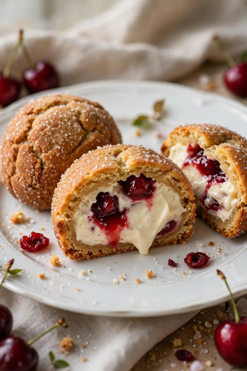 Cherry cheesecake stuffed cookies