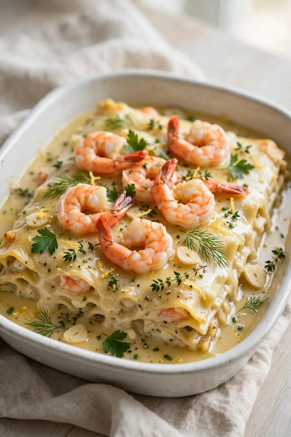 Wine garlic butter bake