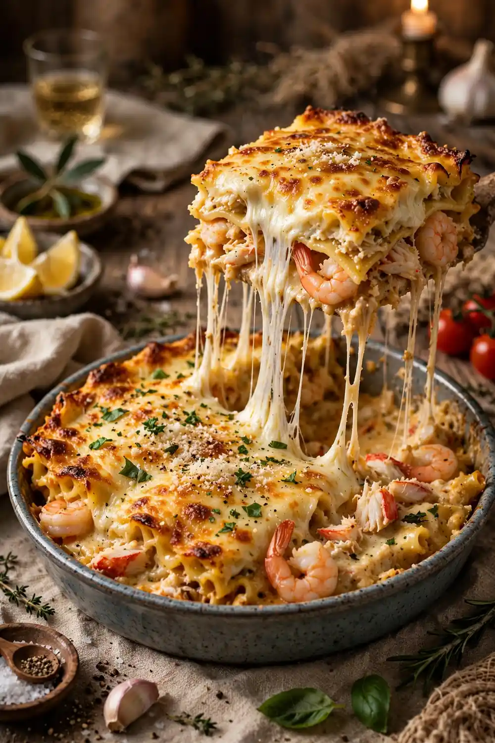 Four cheese ocean bake