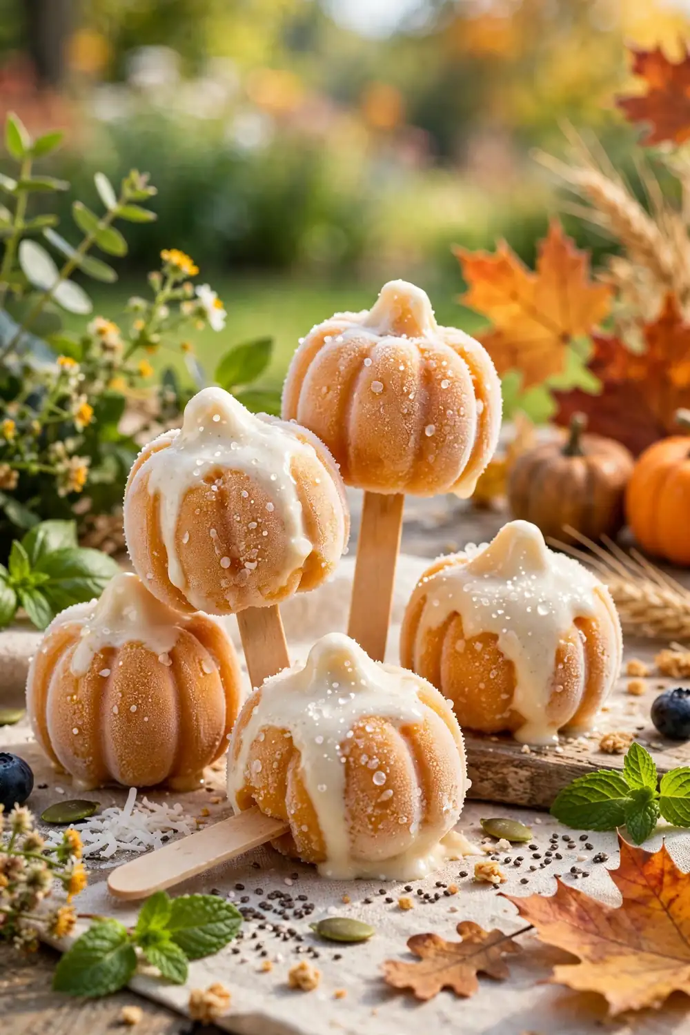 Frozen yogurt pumpkin bites