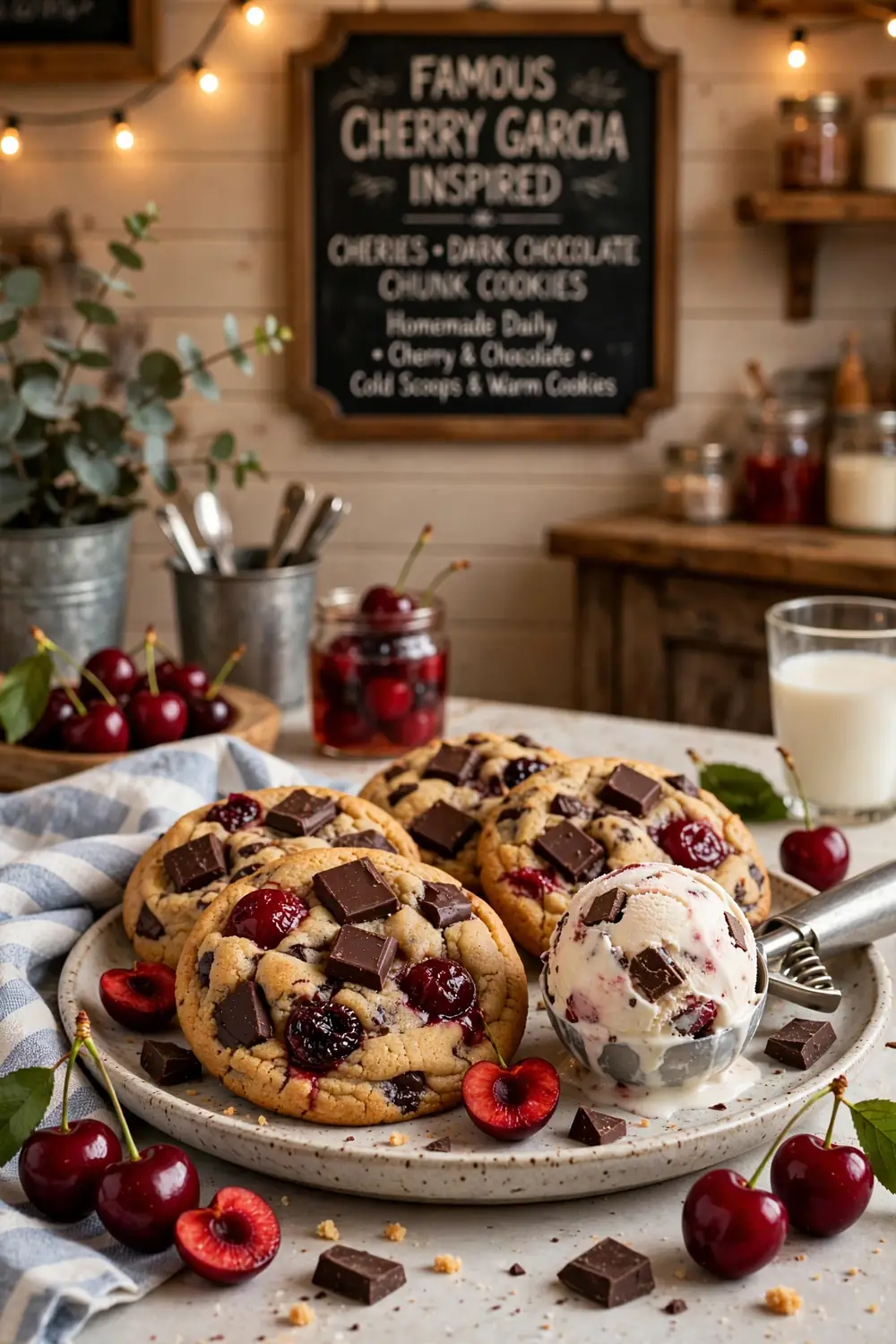 Cherry garcia inspired cookies