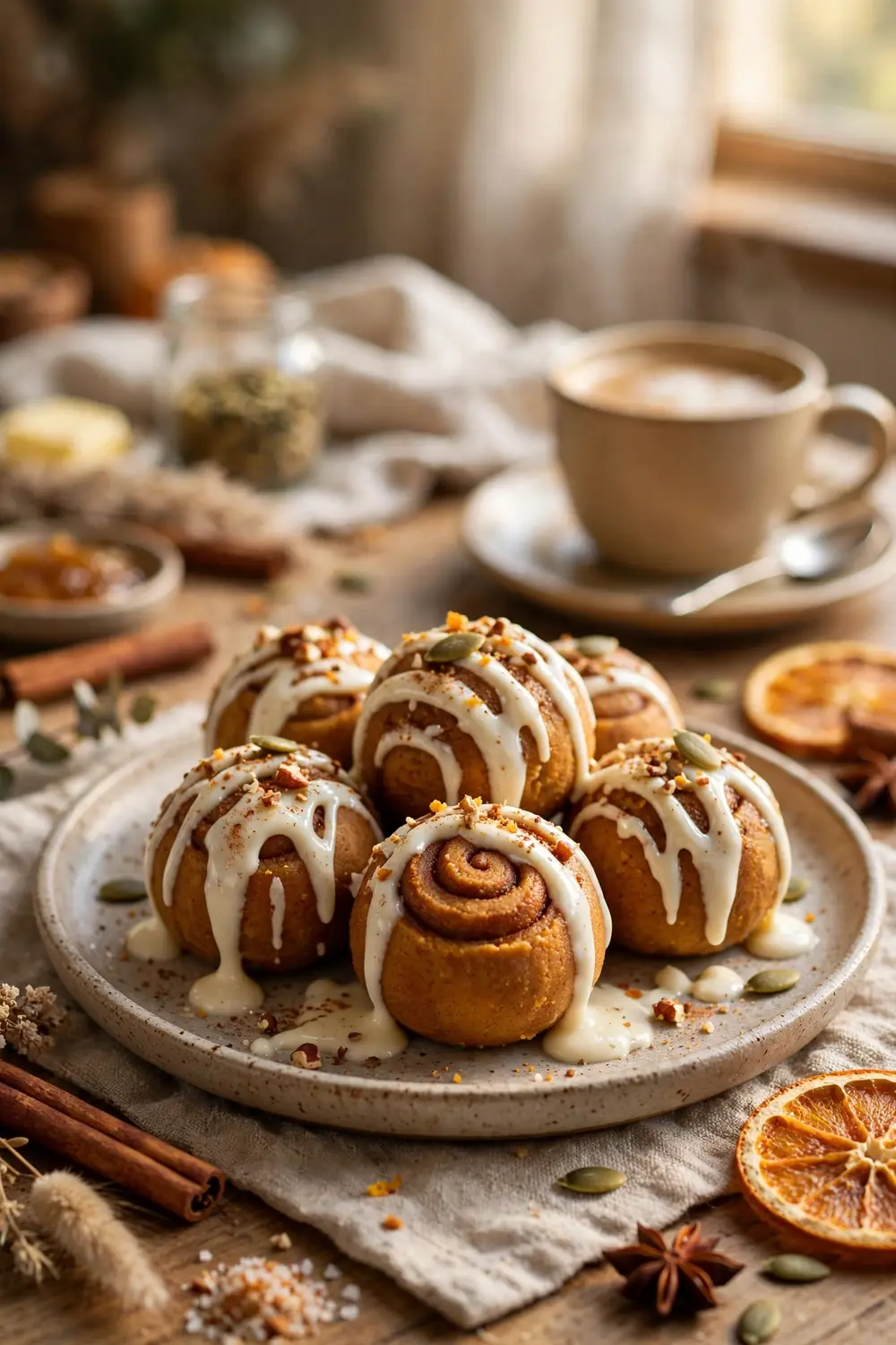Cinnamon roll inspired pumpkin truffles