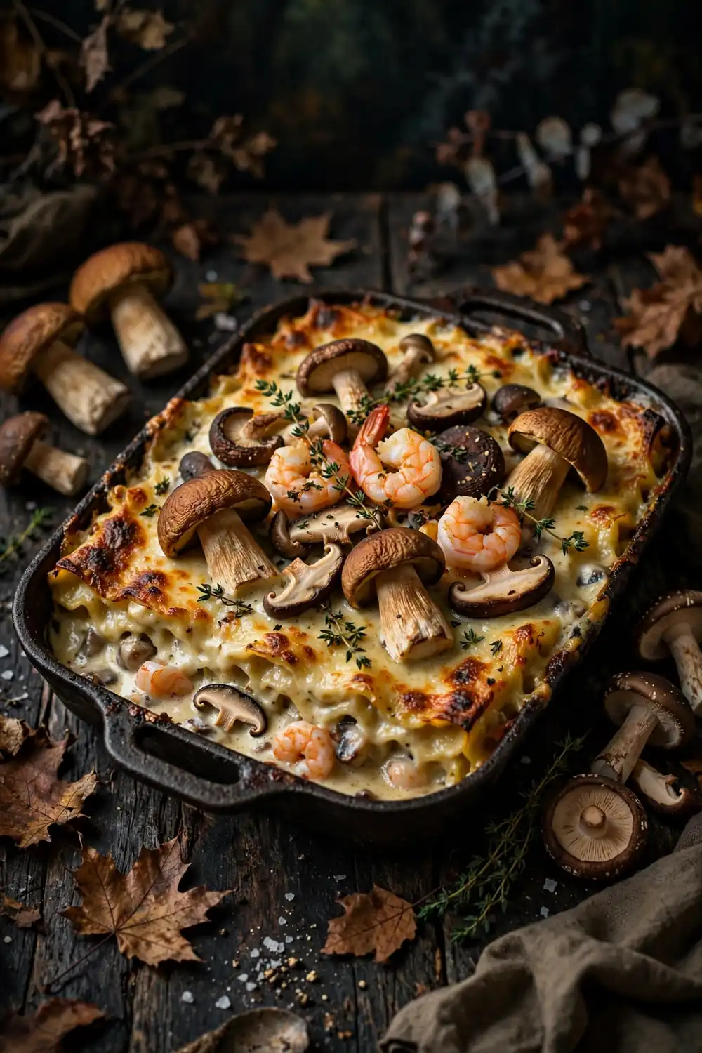 Wild mushroom medley bake