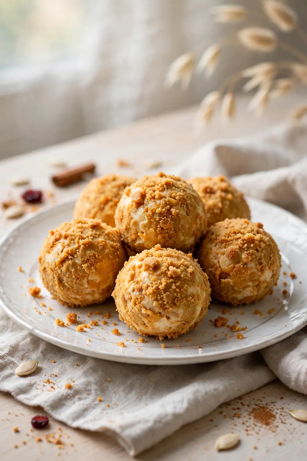 No bake pumpkin cheesecake truffles