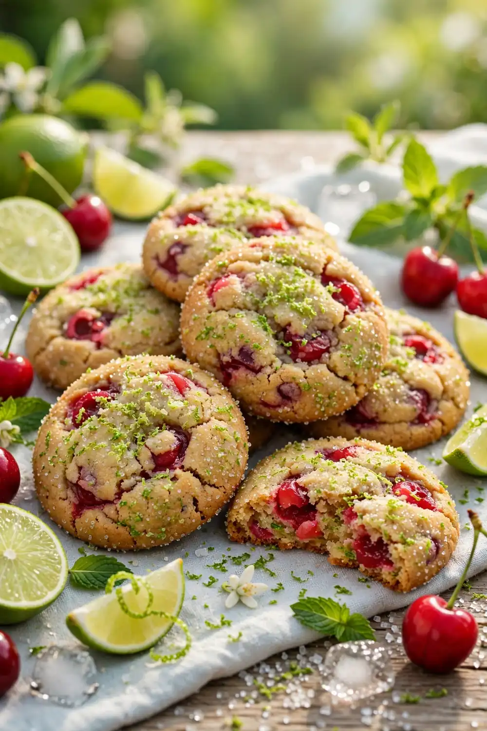 Cherry lime zinger cookies