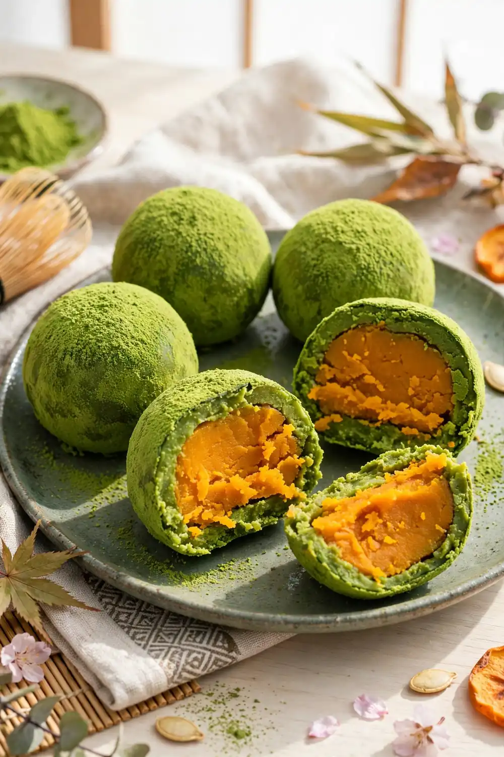 Matcha green twist pumpkin truffles