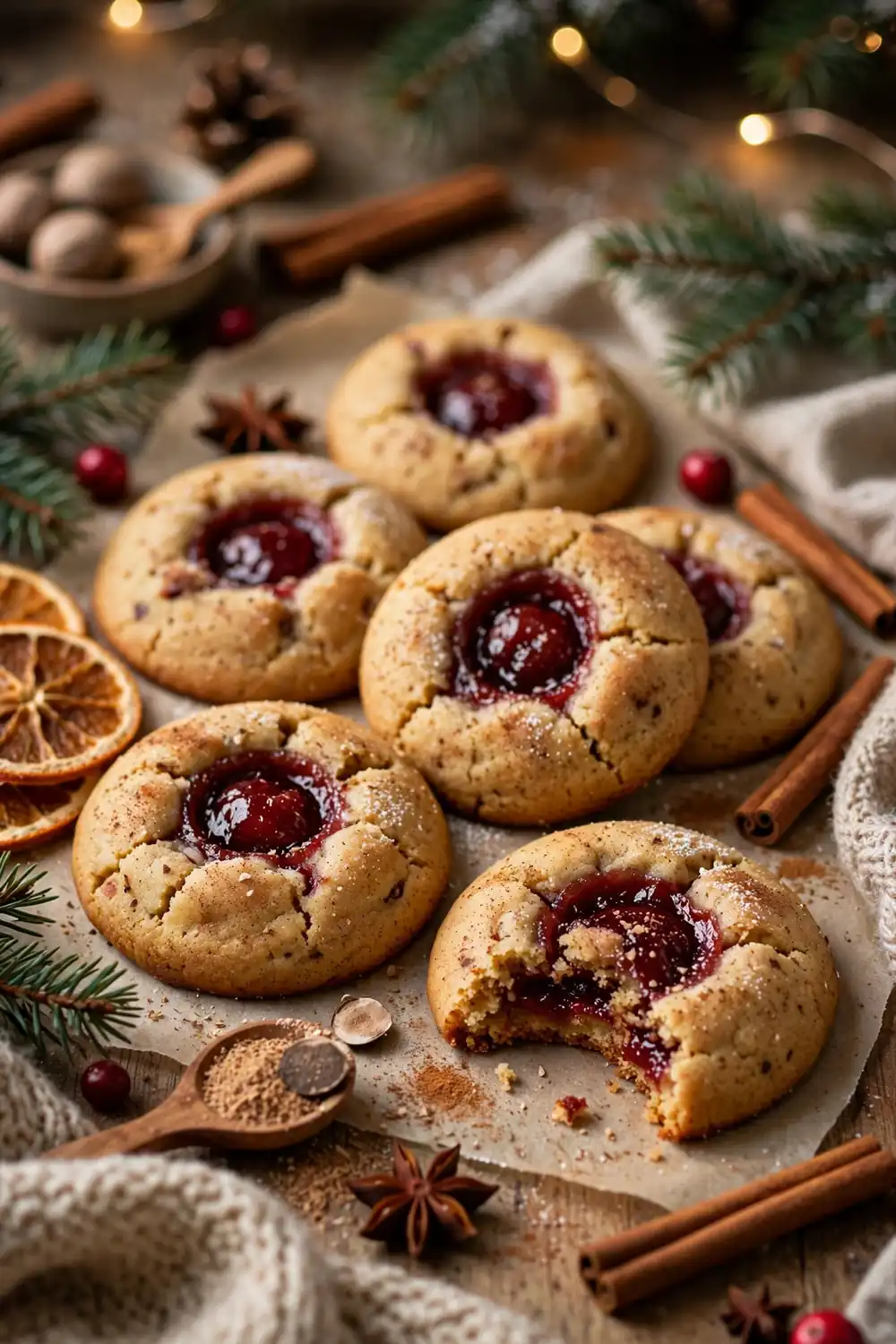 Spiced holiday gem cherry cookies