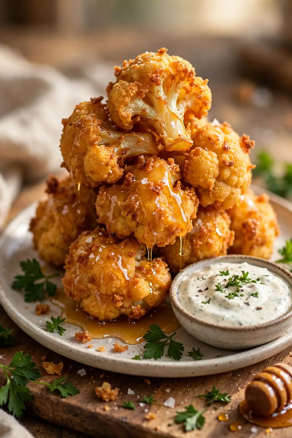 Golden Buttermilk Fried Cauliflower