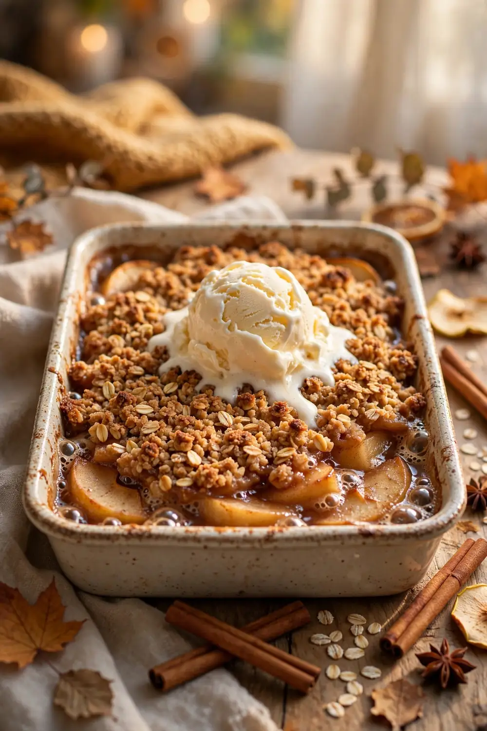 Warm Apple Cinnamon Crisp
