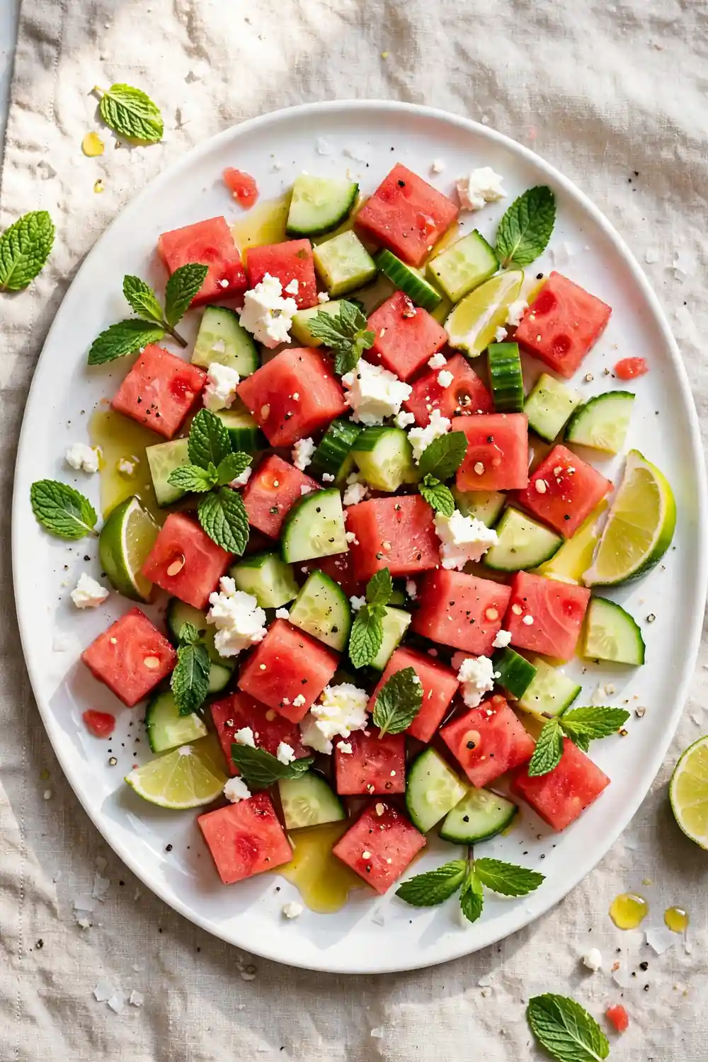 Herby Feta Watermelon Salad