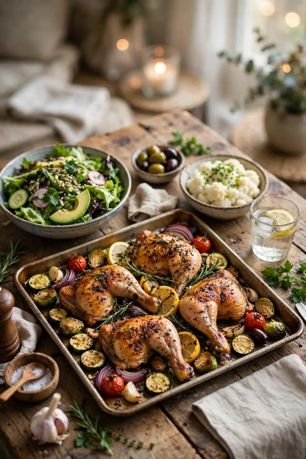 Keto sheet pan chicken