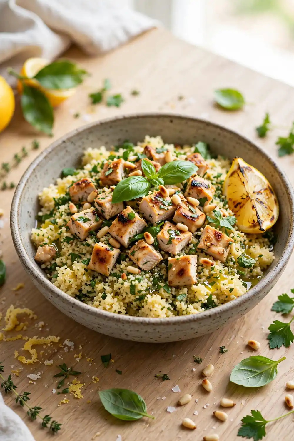 Lemon herb chicken couscous