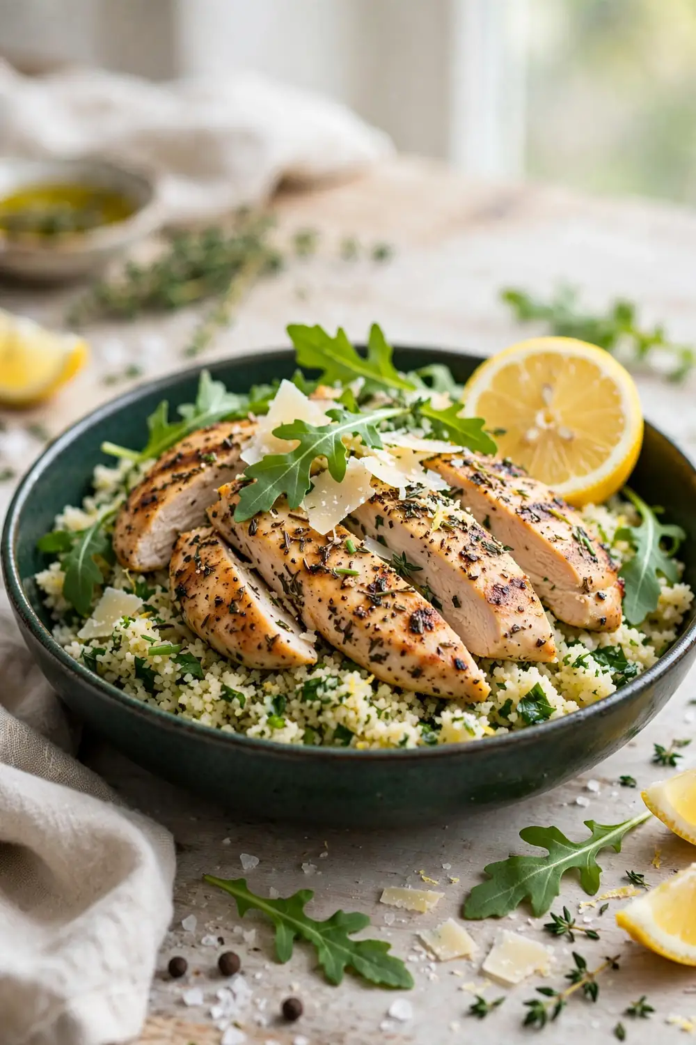 Lemon herb chicken couscous