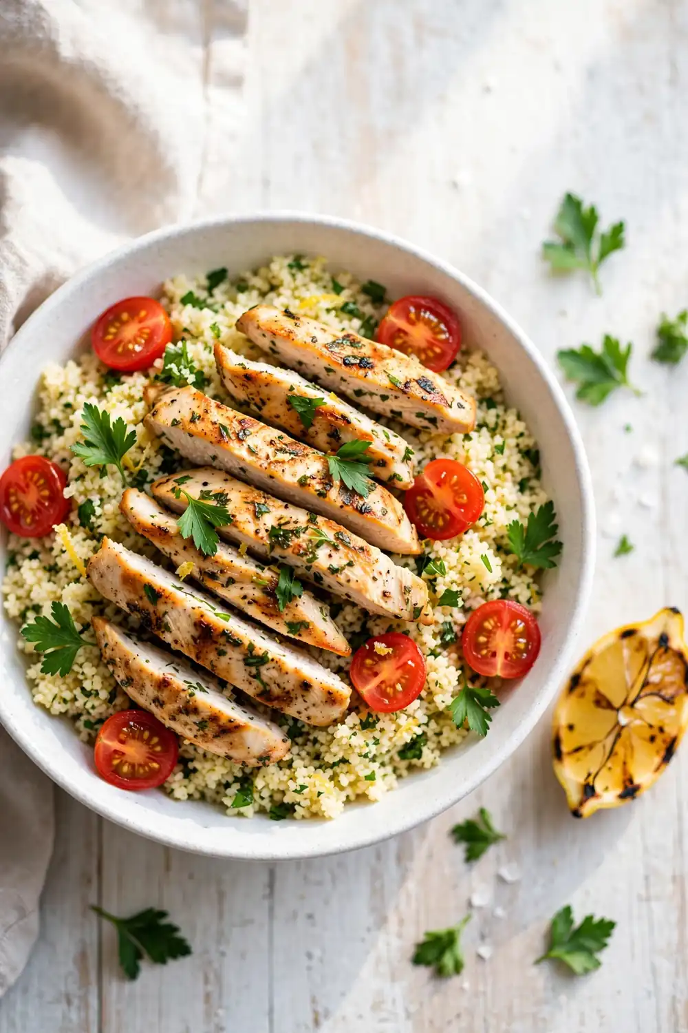 Lemon herb chicken couscous