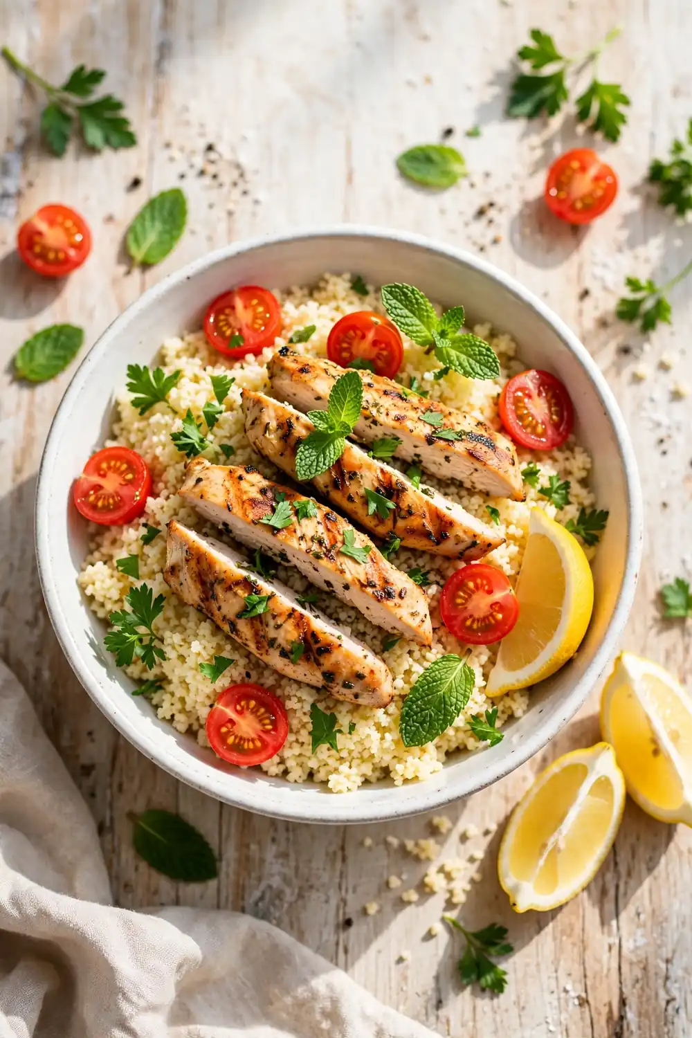 Lemon herb chicken couscous