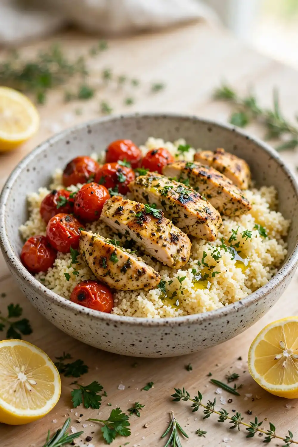 Lemon herb chicken couscous
