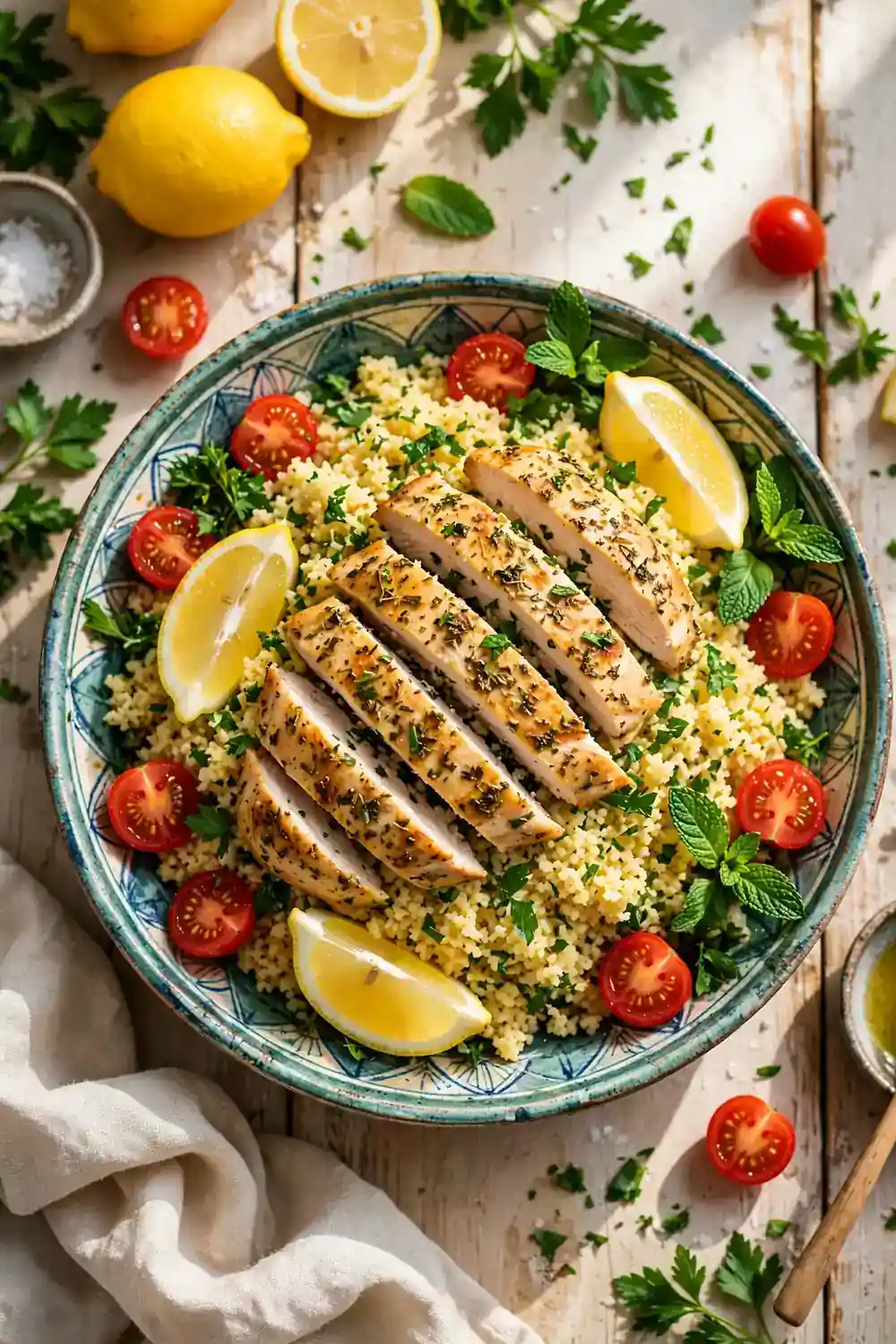 Lemon herb chicken couscous