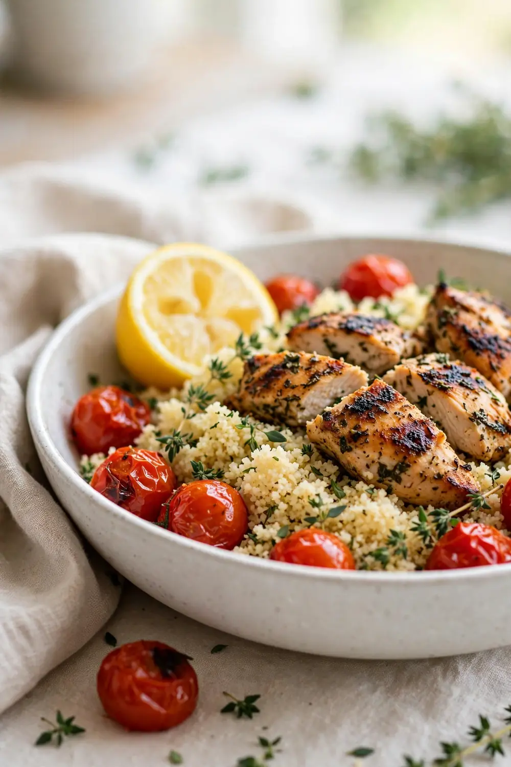 Lemon herb chicken couscous