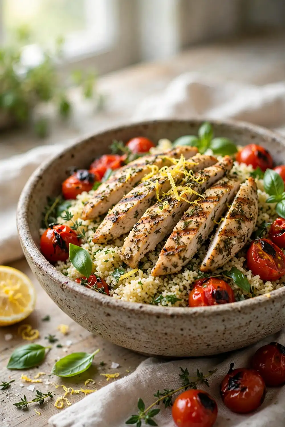 Lemon herb chicken couscous