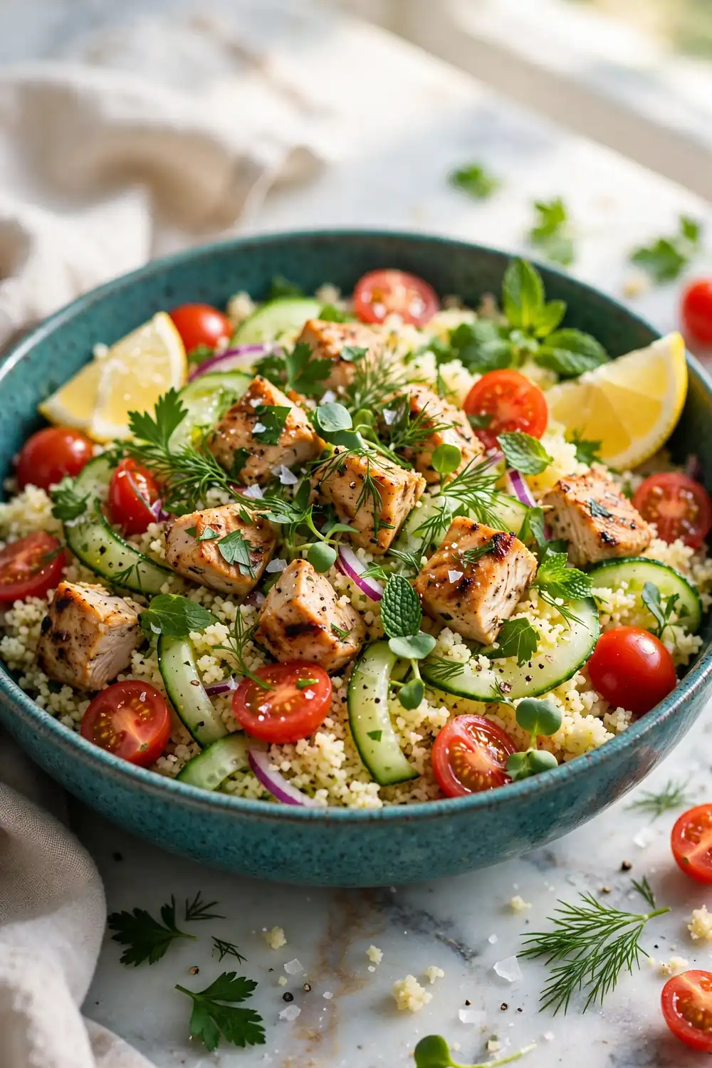 Lemon herb chicken couscous