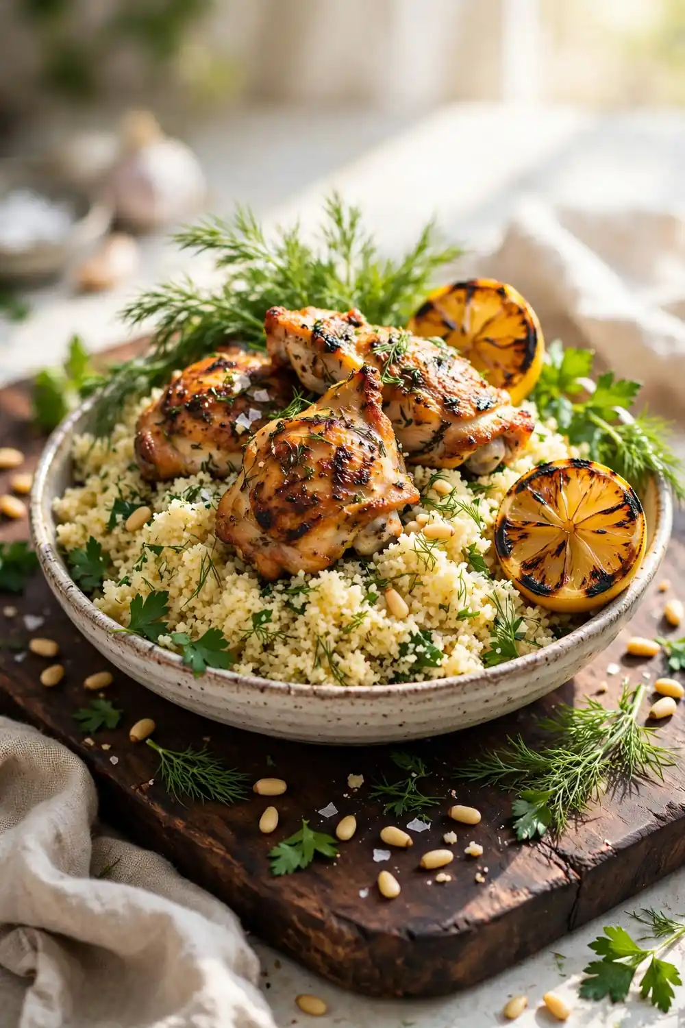 Lemon herb chicken couscous