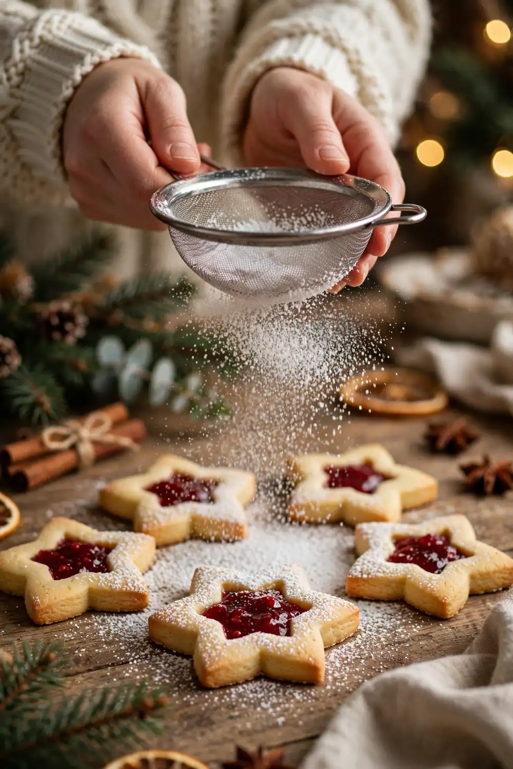 Linzer christmas cookies