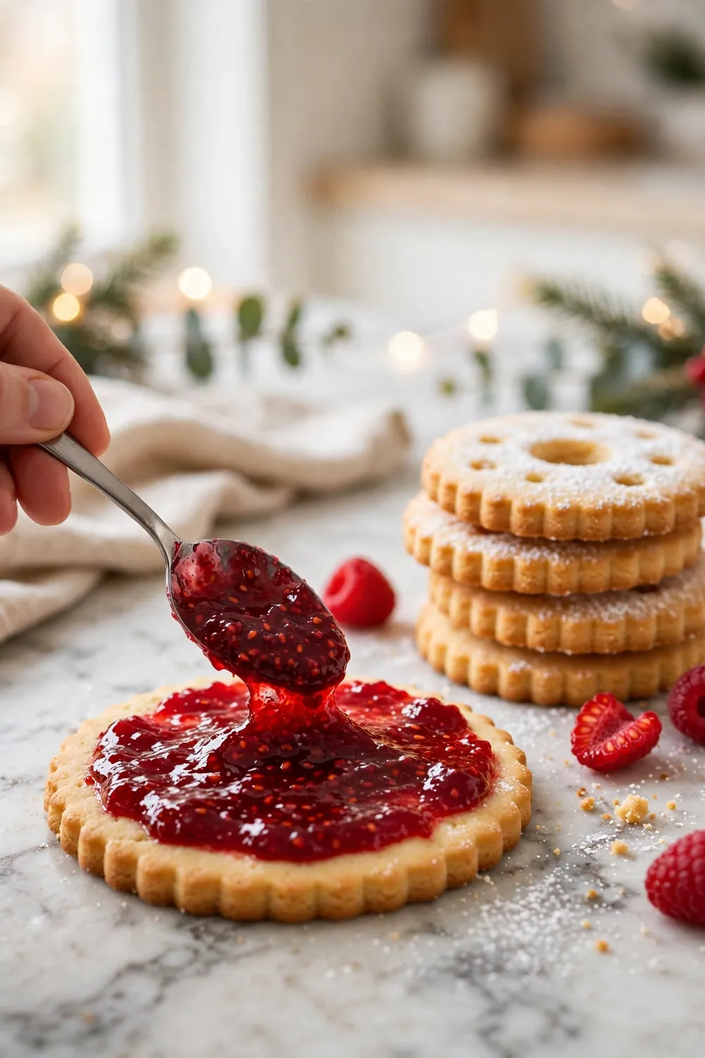 Linzer christmas cookies