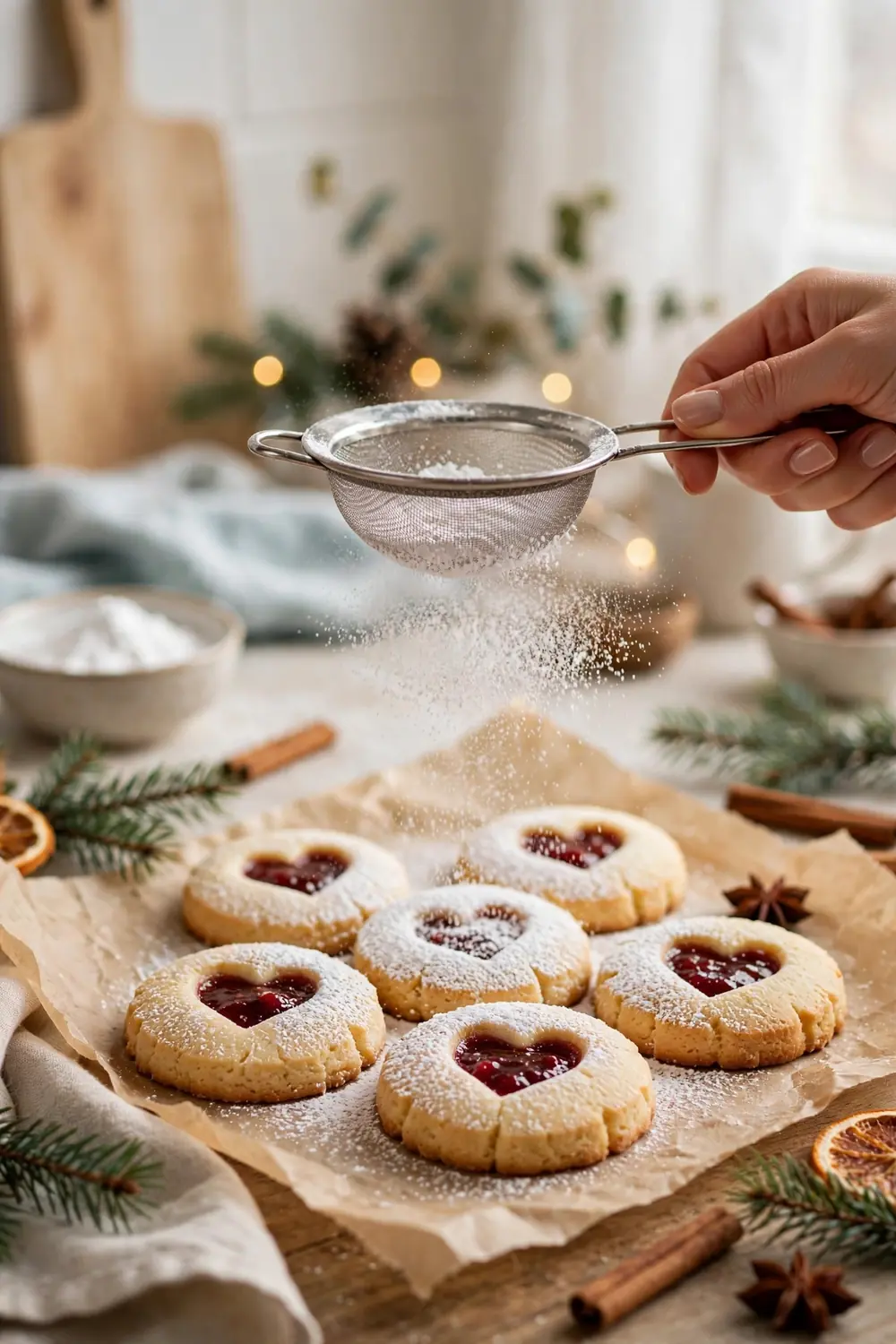 Linzer christmas cookies