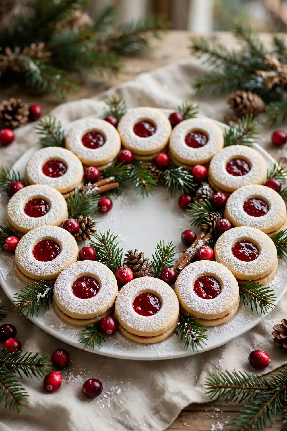 Linzer christmas cookies