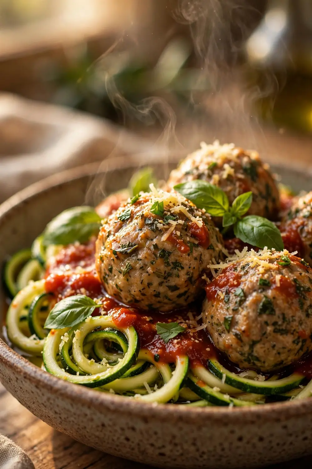 Low carb turkey meatball bowls