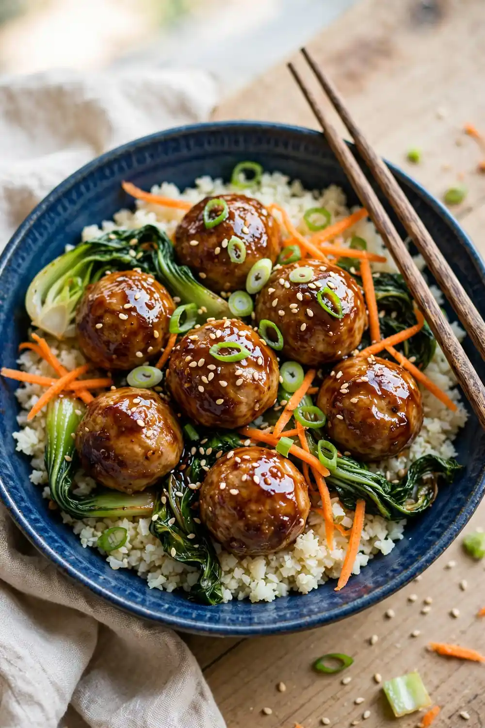 Low carb turkey meatball bowls