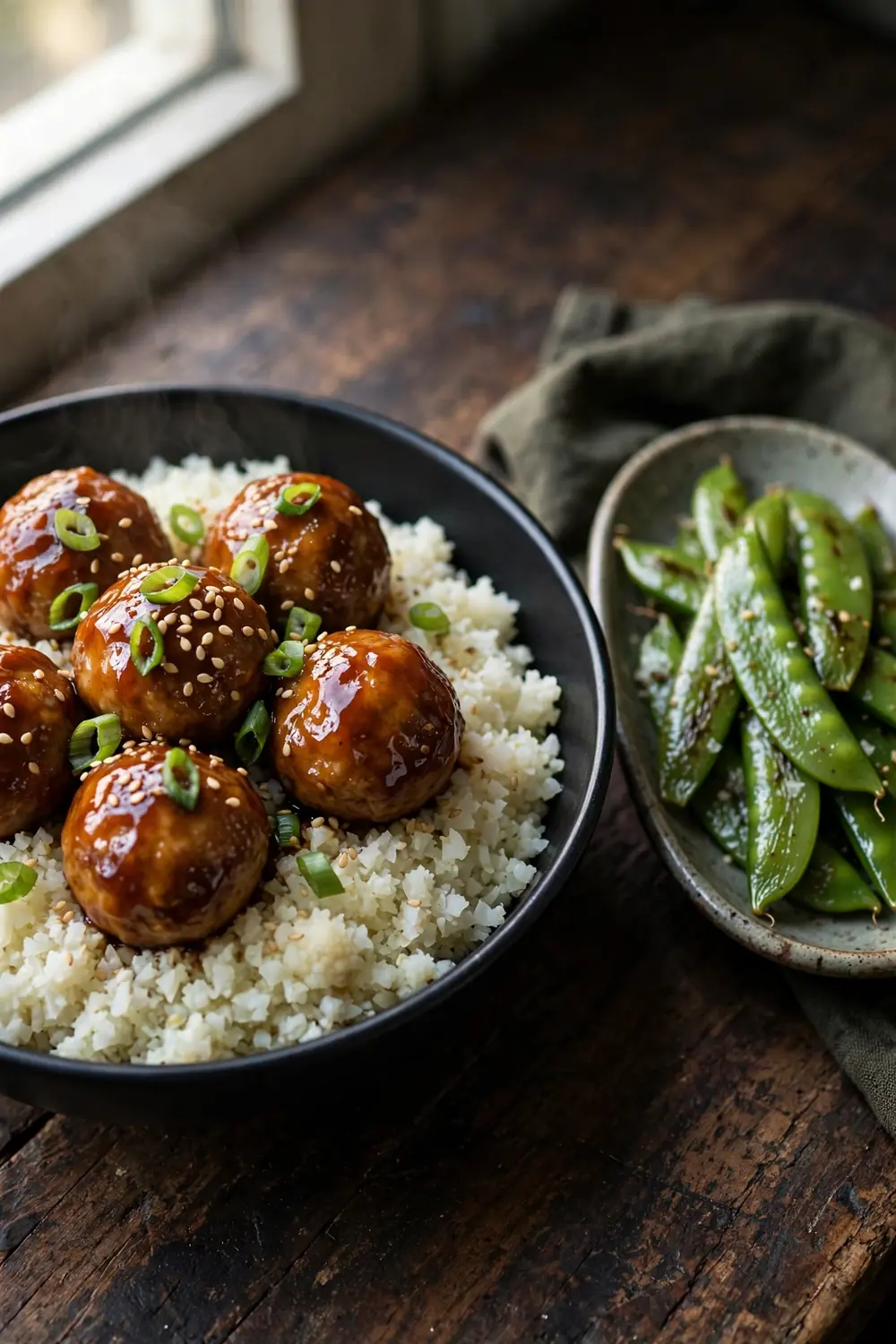 Low carb turkey meatball bowls