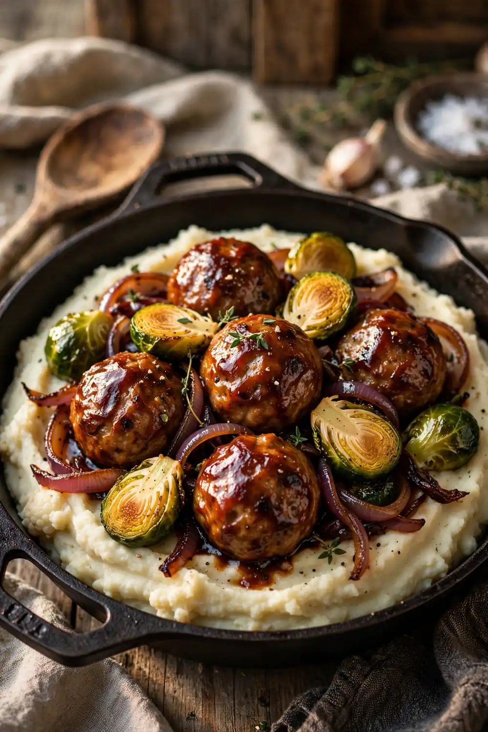 Low carb turkey meatball bowls
