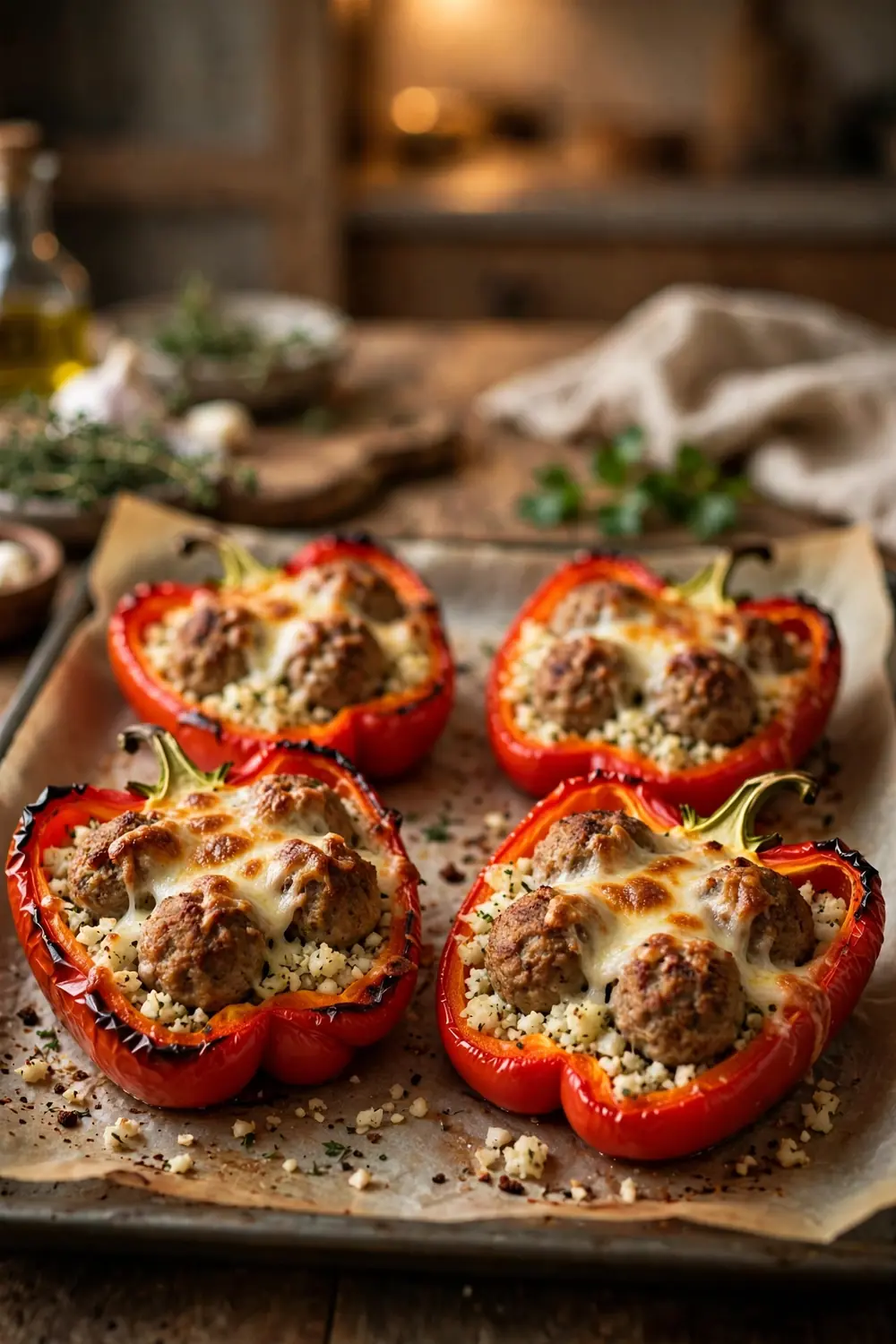 Low carb turkey meatball bowls