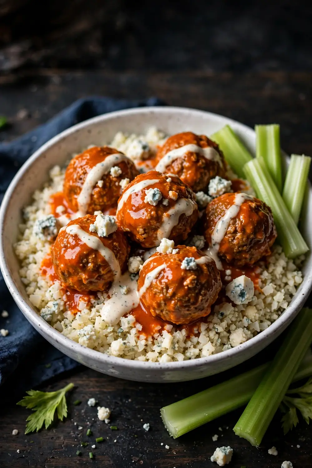 Low carb turkey meatball bowls