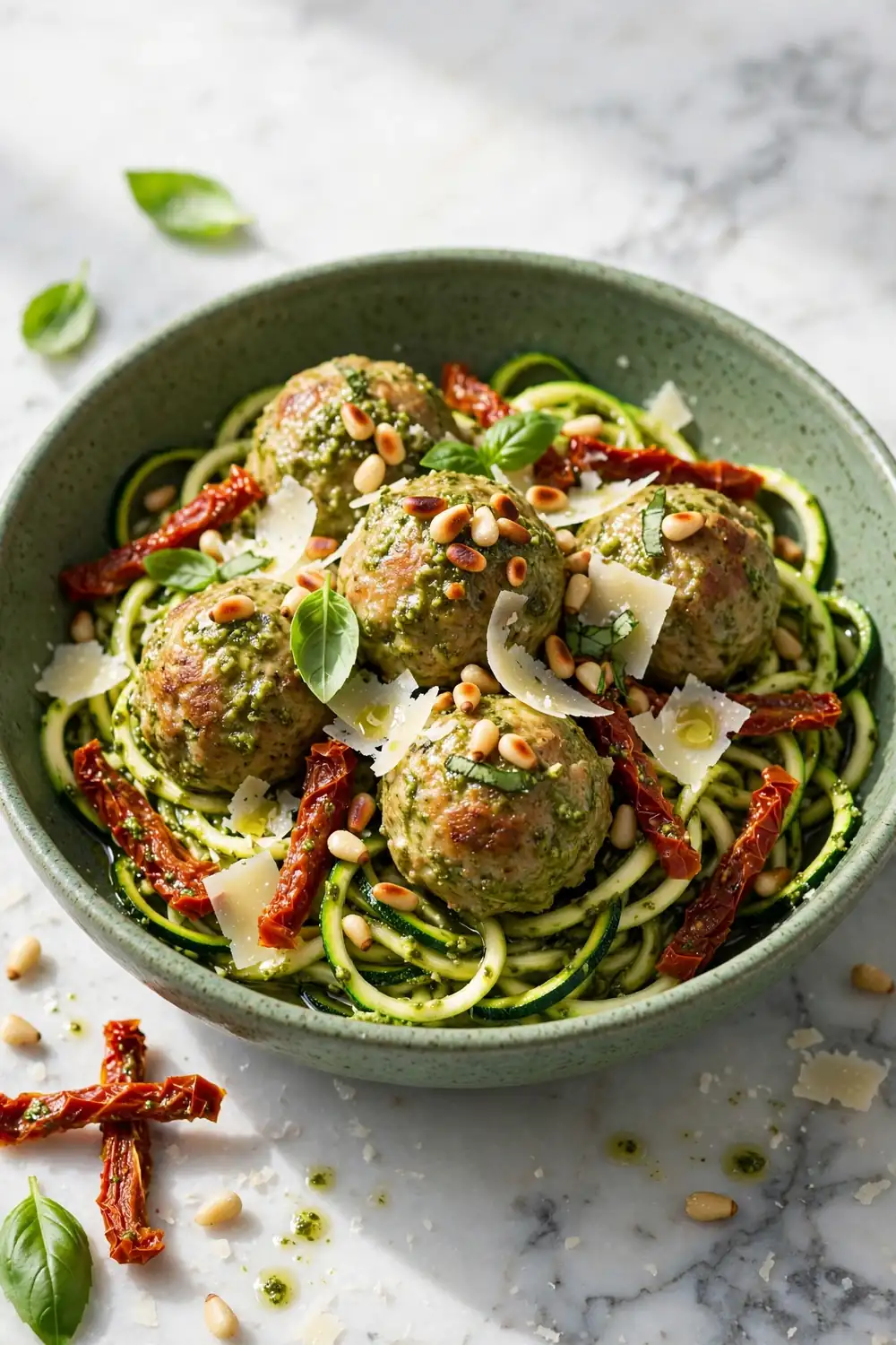 Low carb turkey meatball bowls