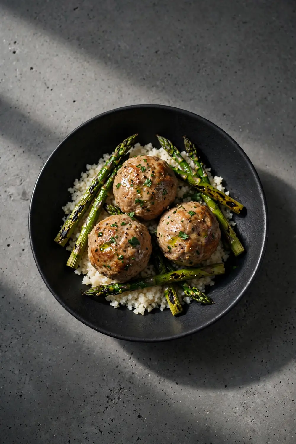 Low carb turkey meatball bowls