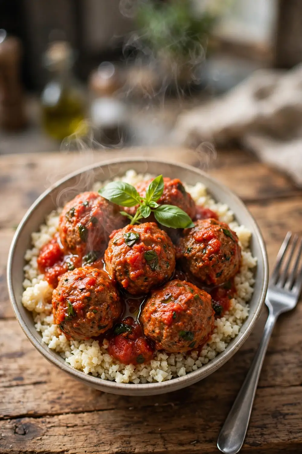 Low carb turkey meatball bowls