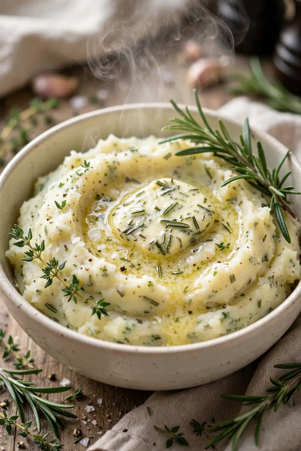 Mashed potatoes with gravy