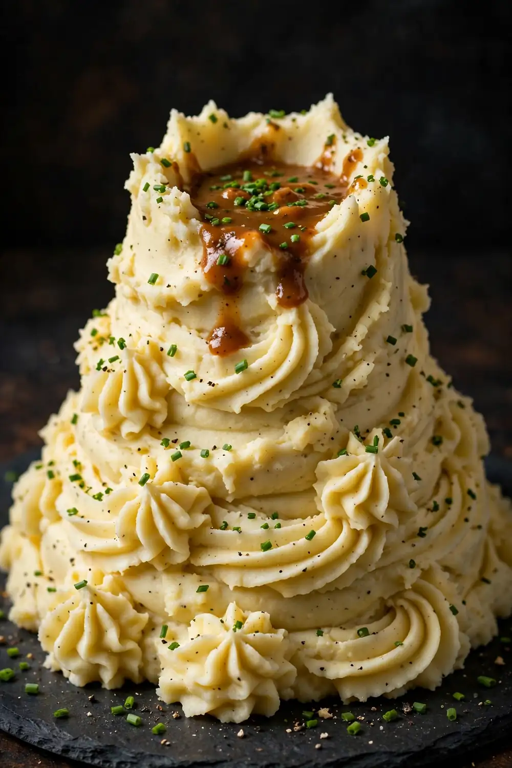 Mashed potatoes with gravy