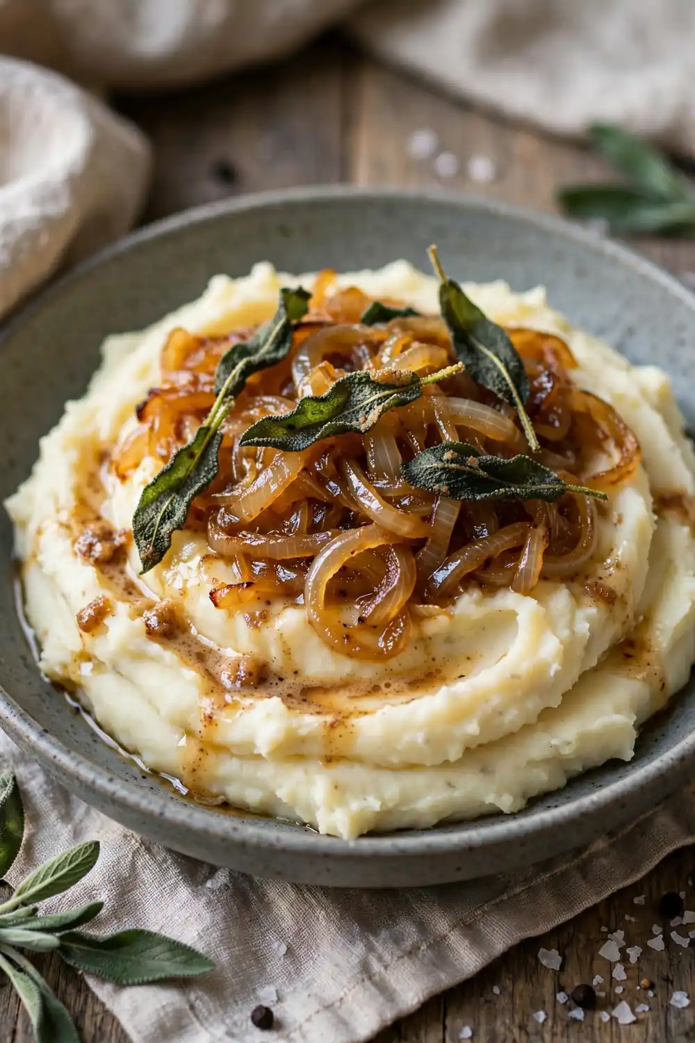 Mashed potatoes with gravy